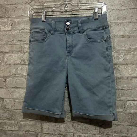 Light Blue Wax Jean Shorts - Picture 1 of 6